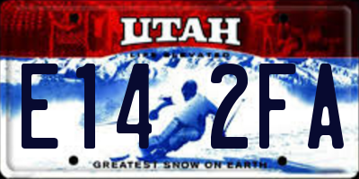 UT license plate E142FA