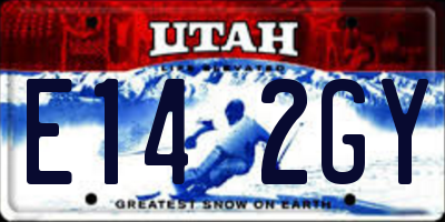 UT license plate E142GY