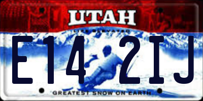 UT license plate E142IJ