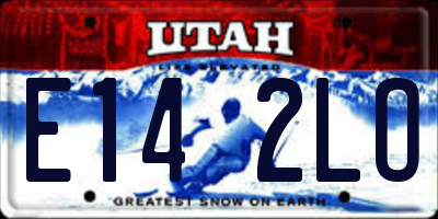 UT license plate E142LO