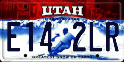 UT license plate E142LR