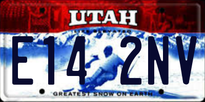 UT license plate E142NV