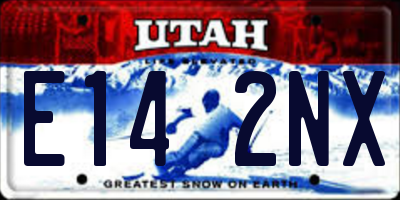UT license plate E142NX