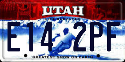 UT license plate E142PF