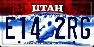 UT license plate E142RG