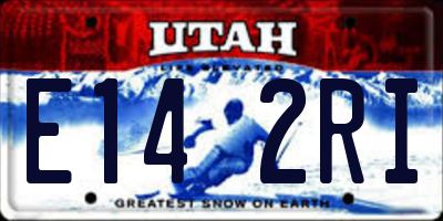 UT license plate E142RI