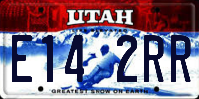 UT license plate E142RR