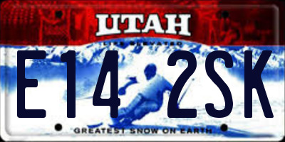UT license plate E142SK