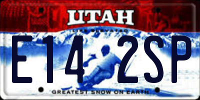 UT license plate E142SP
