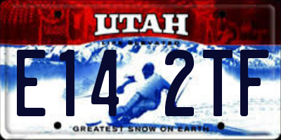 UT license plate E142TF