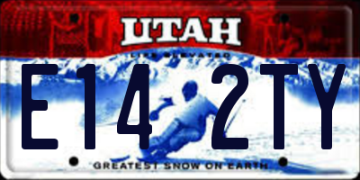 UT license plate E142TY