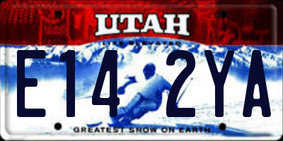 UT license plate E142YA