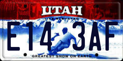 UT license plate E143AF