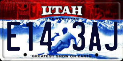 UT license plate E143AJ
