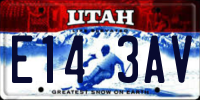 UT license plate E143AV