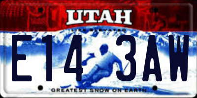 UT license plate E143AW