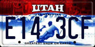 UT license plate E143CF