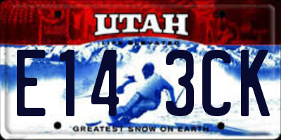 UT license plate E143CK