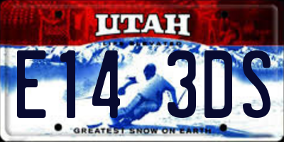 UT license plate E143DS