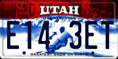 UT license plate E143ET