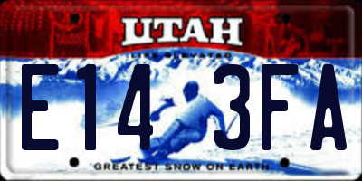 UT license plate E143FA