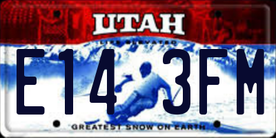 UT license plate E143FM