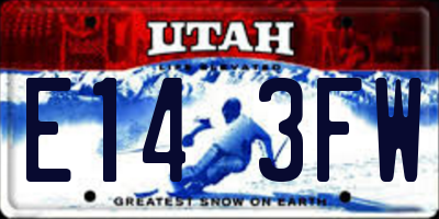 UT license plate E143FW