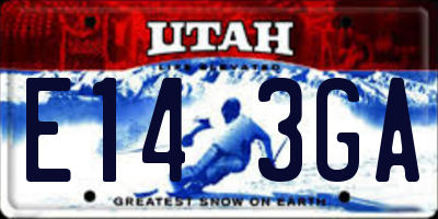 UT license plate E143GA