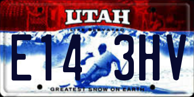 UT license plate E143HV