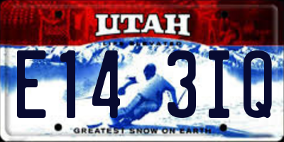 UT license plate E143IQ