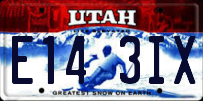 UT license plate E143IX