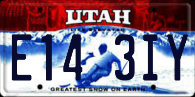 UT license plate E143IY