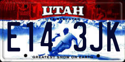 UT license plate E143JK
