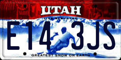 UT license plate E143JS