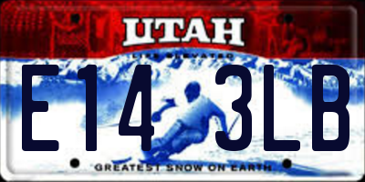 UT license plate E143LB