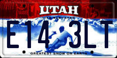UT license plate E143LT