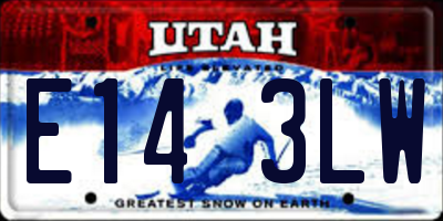 UT license plate E143LW