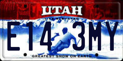 UT license plate E143MY