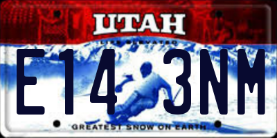 UT license plate E143NM