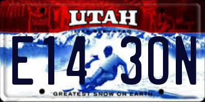 UT license plate E143ON