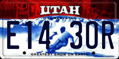 UT license plate E143OR