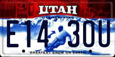 UT license plate E143OU