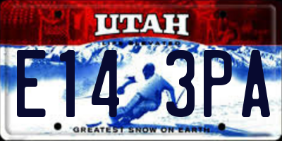 UT license plate E143PA