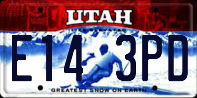 UT license plate E143PD