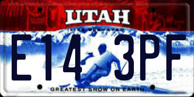 UT license plate E143PF