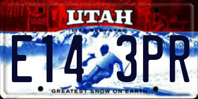 UT license plate E143PR