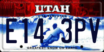 UT license plate E143PV