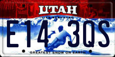 UT license plate E143QS