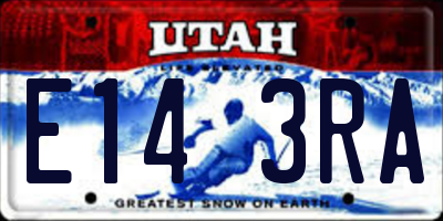 UT license plate E143RA
