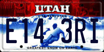 UT license plate E143RI